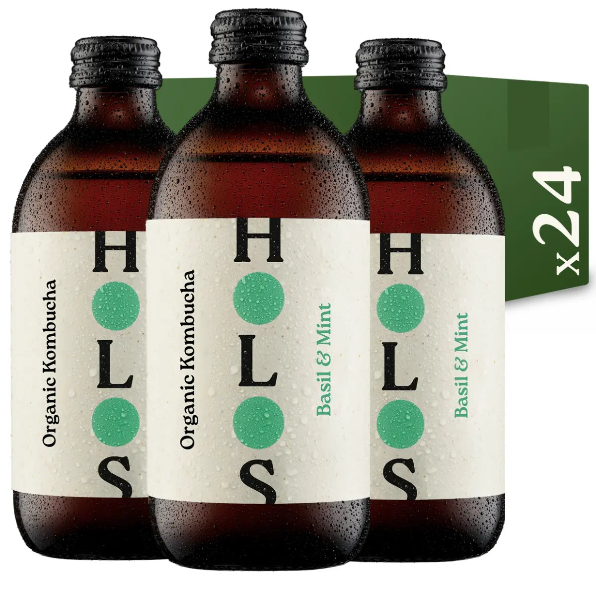 Holos Basil & Mint Organic Kombucha 330ml - Case of 24