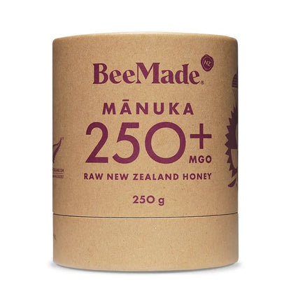 BeeMade - Harvest Mànuka Honey MGO 250+ 250g cardboard tube packaging