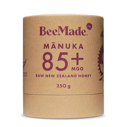 BeeMade - Harvest Mànuka Honey MGO 85+ 250g  cardboard tube packaging