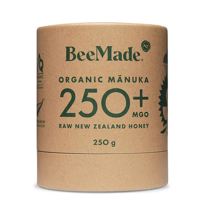 BeeMade - Organic Mànuka Honey MGO 250+ 250g cardboard tube packaging