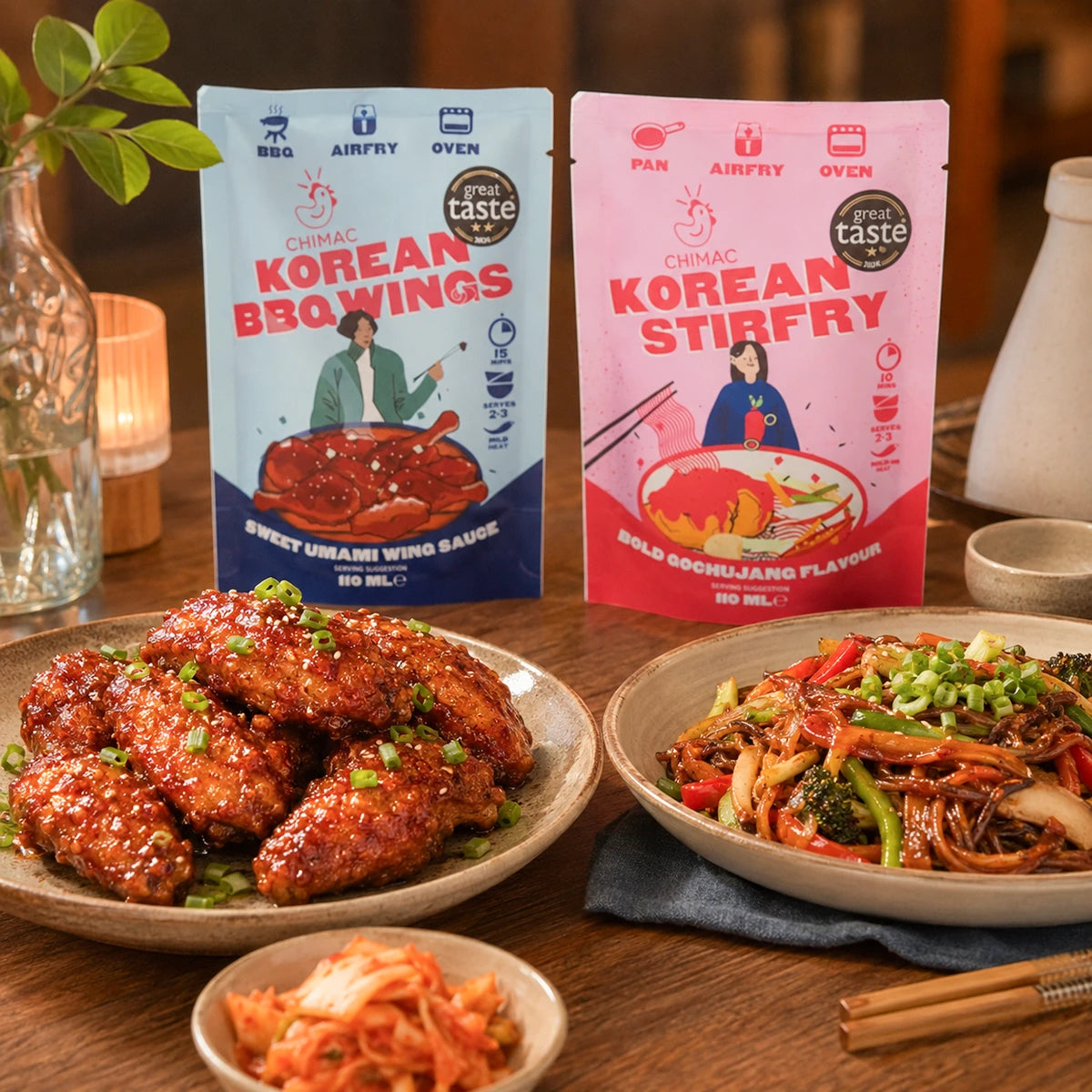 Chimac Korean Sauce Bundle – K-BBQ Wing & Korean Stirfry 2 x 110ml