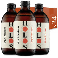 Holos Ginger & Hibiscus Organic Kombucha 330ml - Case of 24