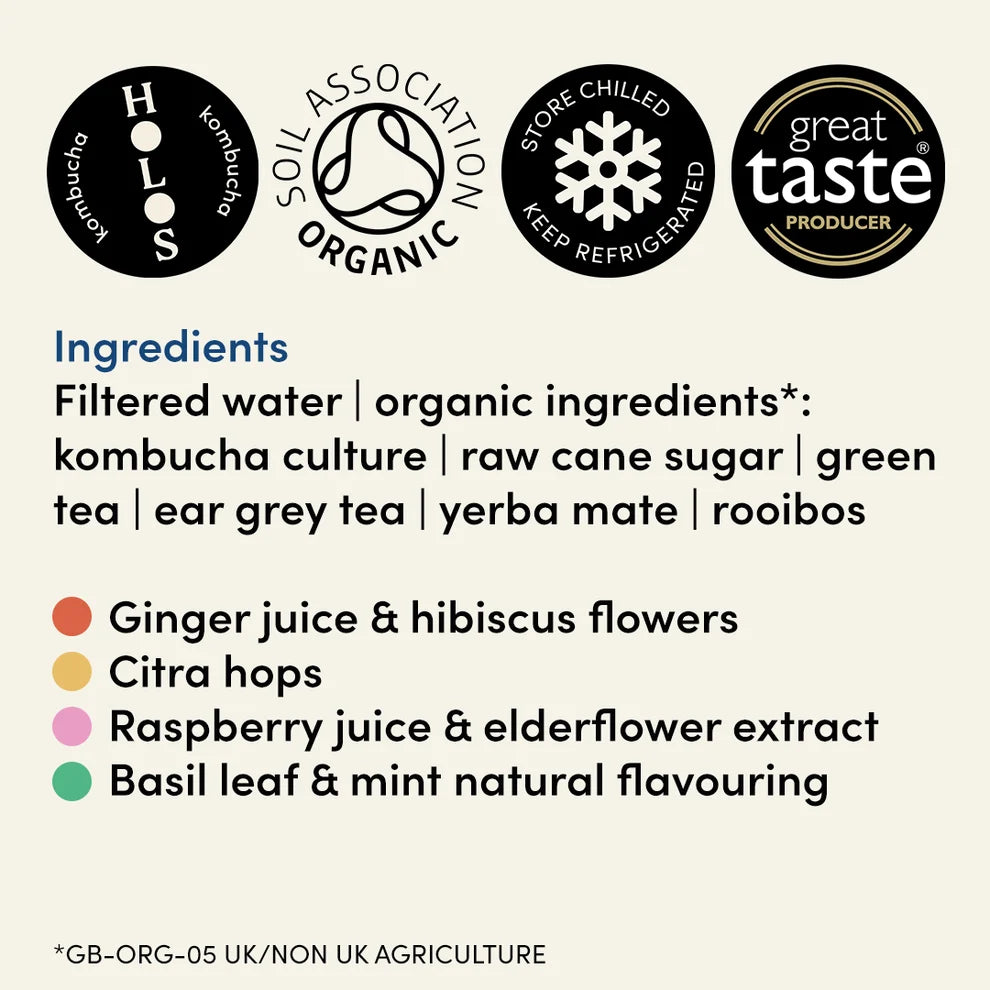 Holos Organic Kombucha Mixed Pack 330ml 