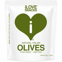 iLOVE SNACKS Natural Italian Olives 30g - Case of 20