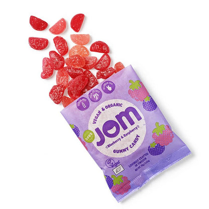 Blue Raspberry Gummies Vegan Organic and Vegan Sour Blueberry & Raspberry Gummies 16 x 70g - JOM ...