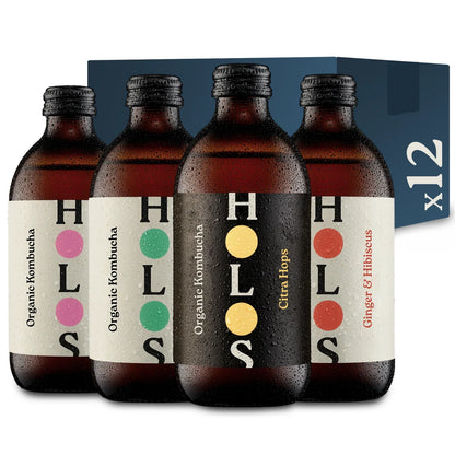 Holos Organic Kombucha Mixed Pack 330ml - Case of 12