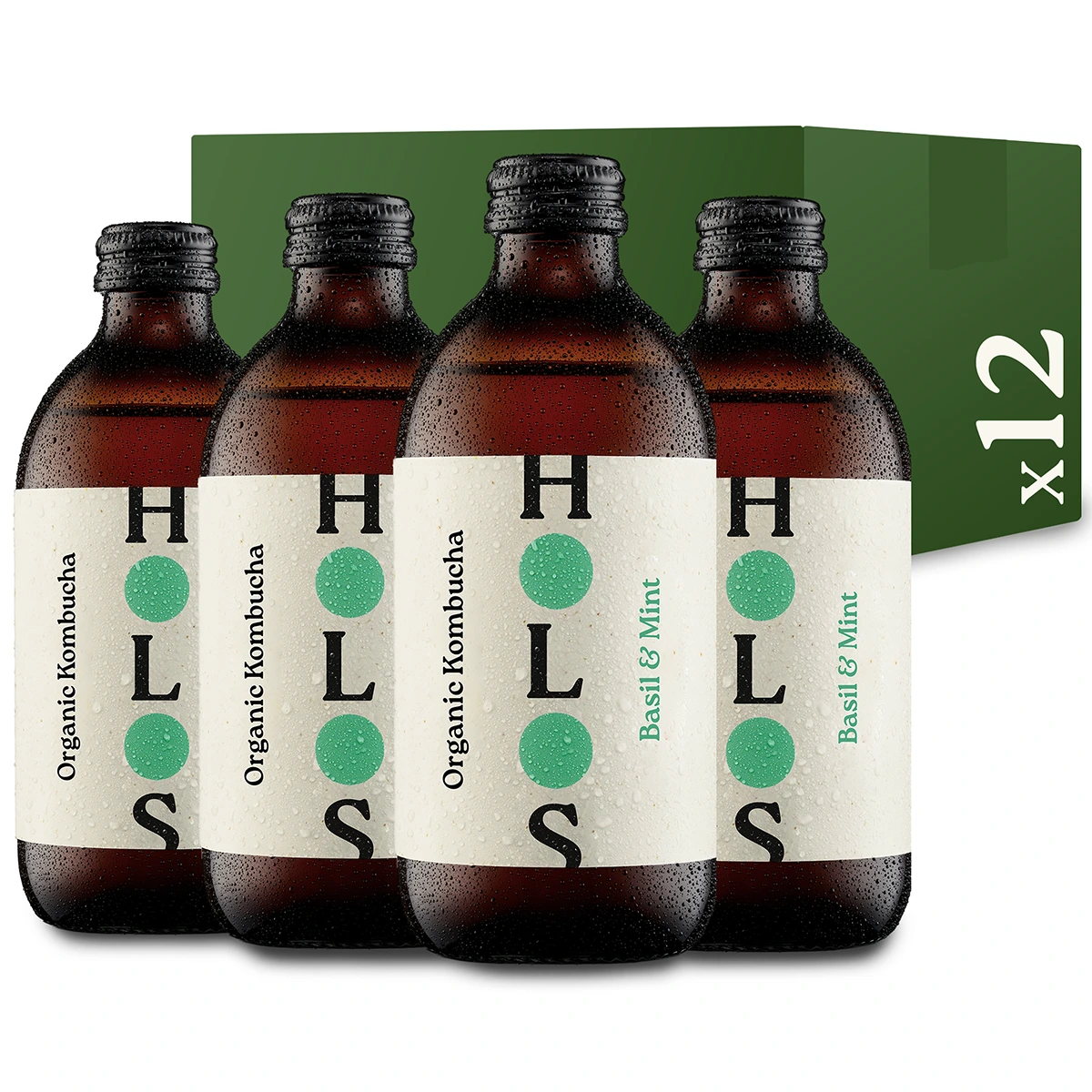 Holos Basil & Mint Organic Kombucha 330ml - Case of 12