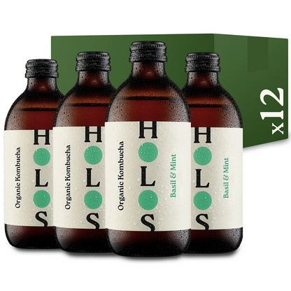 Holos Basil & Mint Organic Kombucha 330ml - Case of 12