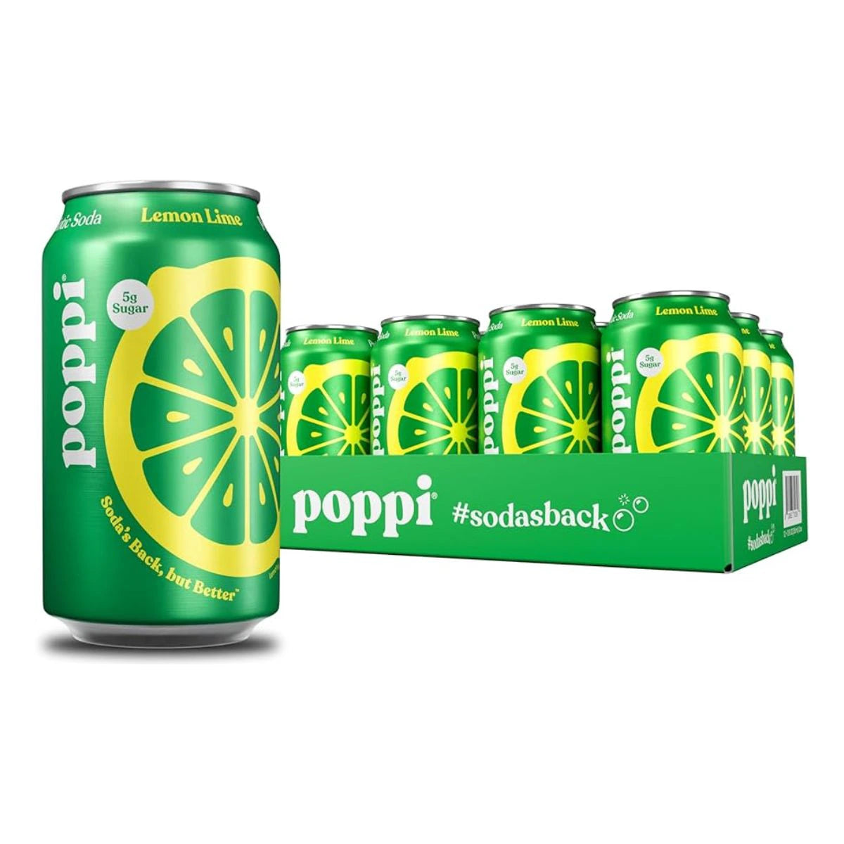 Poppi Lemon Lime Soda 330ml Can - Case of 24