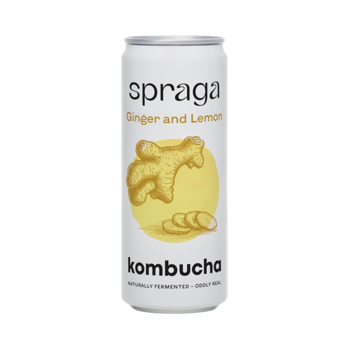 Spraga Organic Ginger & Lemon Kombucha Drink 12 x 330ml - FODA Warehouse