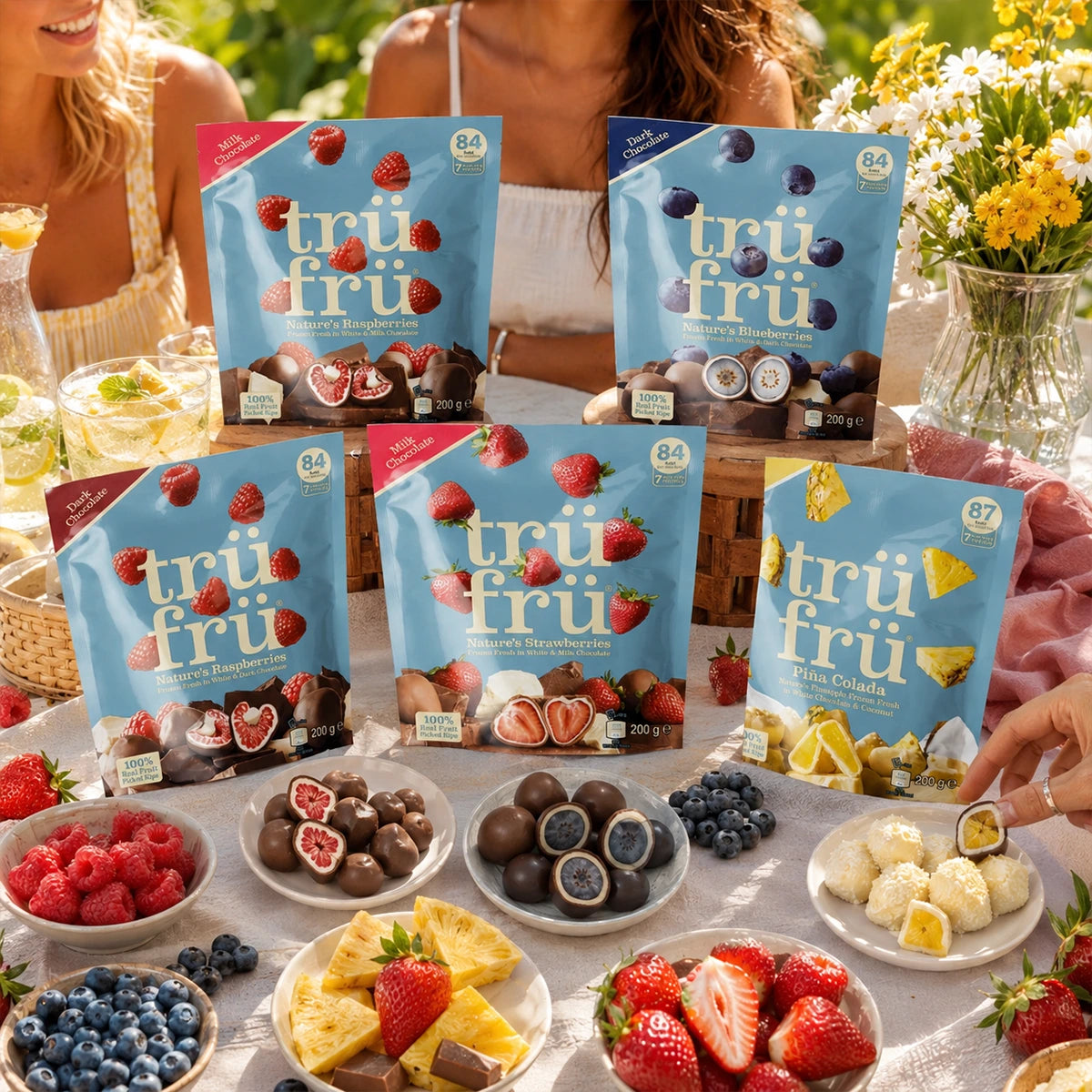TruFru Mixed Pack – Frozen Chocolate-Covered Fruit Selection 5 x 200g
