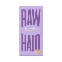 Case of 10 x 70g Organic Mylk & Vanilla Raw Chocolate from Raw Halo.