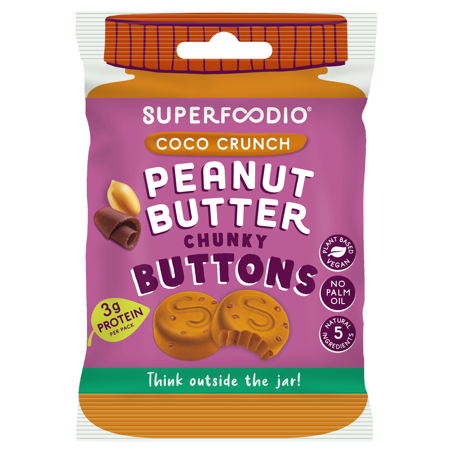 Coco Crunch Peanut Butter Buttons 15 x 20g - Superfoodio