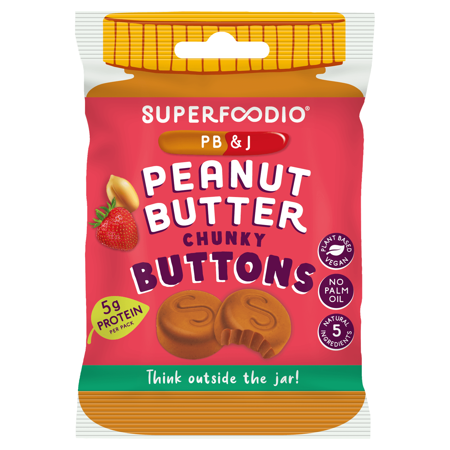 Peanut Butter & Jam Buttons 15 x 20g - Superfoodio