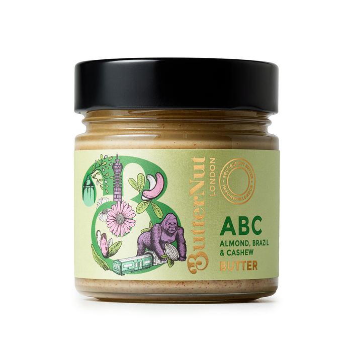 Case of 10 x 180g ABC Butter (Almond, Brazil Nut & Cashew) from ButterNut of London